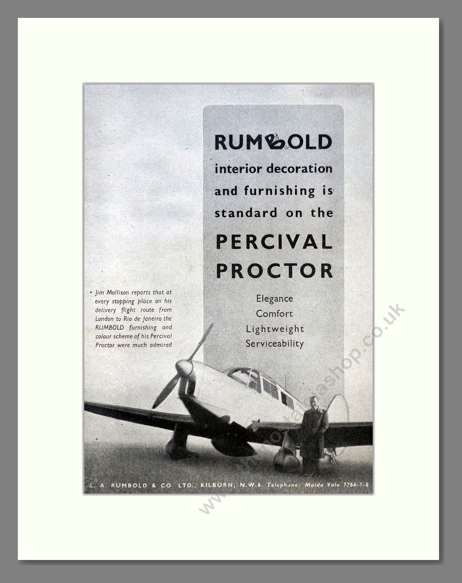 Percival - Proctor. Vintage Advert 1946 (ref AD62875)