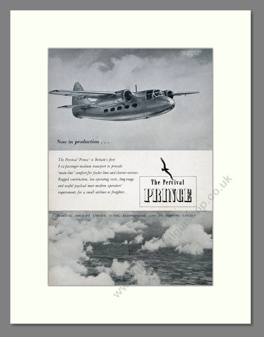 Percival - Prince. Vintage Advert 1949 (ref AD62878)