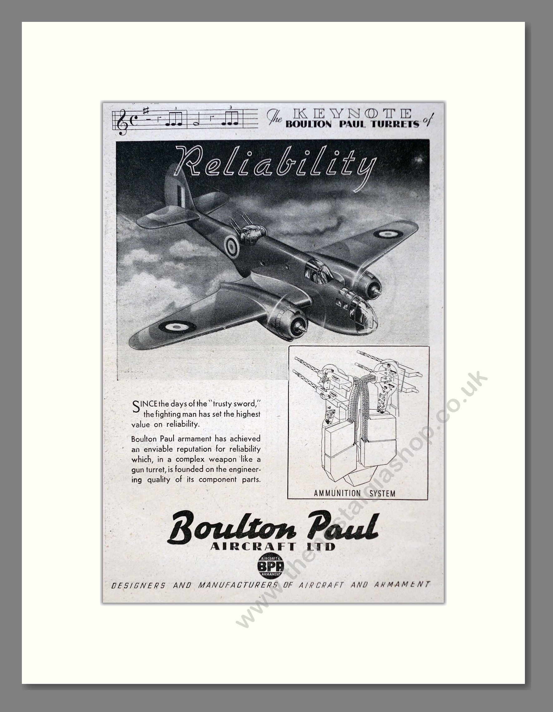 Boulton Paul - Reliability. Vintage Advert 1945 (ref AD62888)