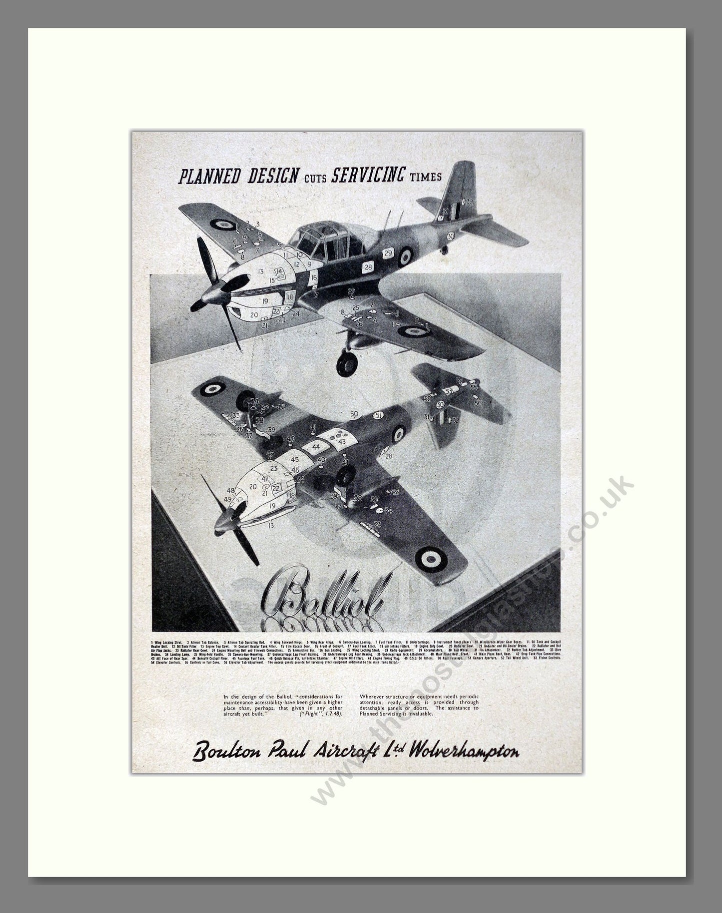 Boulton Paul - Balliol. Vintage Advert 1949 (ref AD62889)