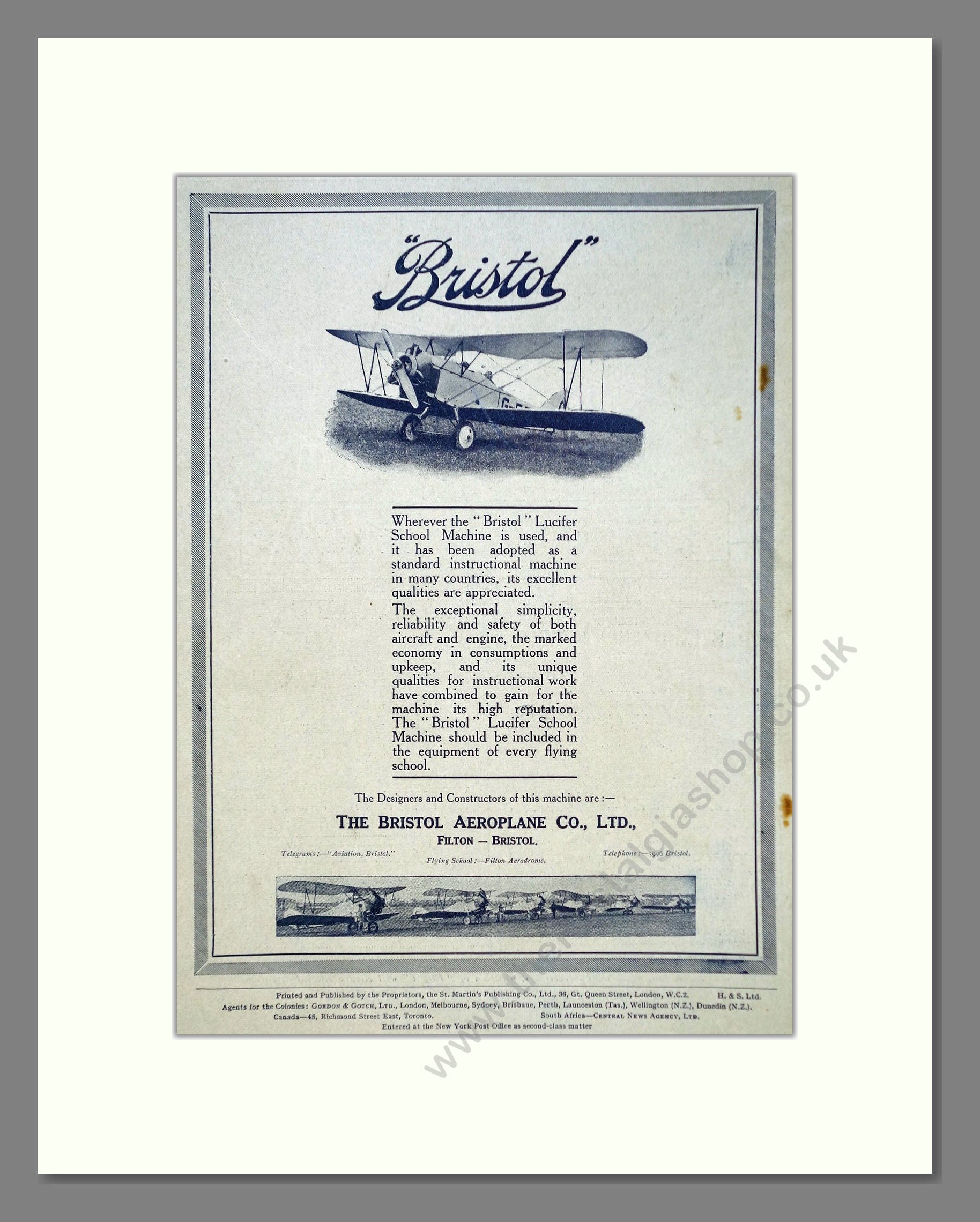 Bristol - Lucifer School Machine. Vintage Advert 1926 (ref AD62897)