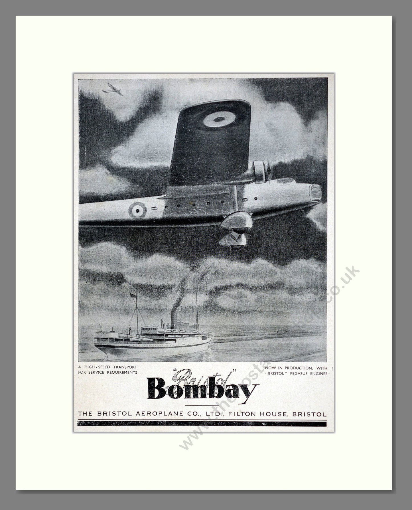Bristol - Bombay. Vintage Advert 1938 (ref AD62901)