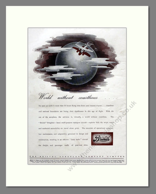Bristol - World Without Coastlines. Vintage Advert 1945 (ref AD62907)