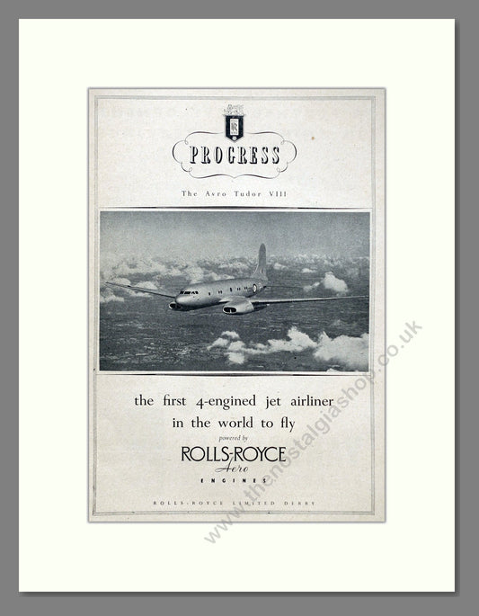 Avro - Tudor VIII Rolls-Royce. Vintage Advert 1949 (ref AD62941)