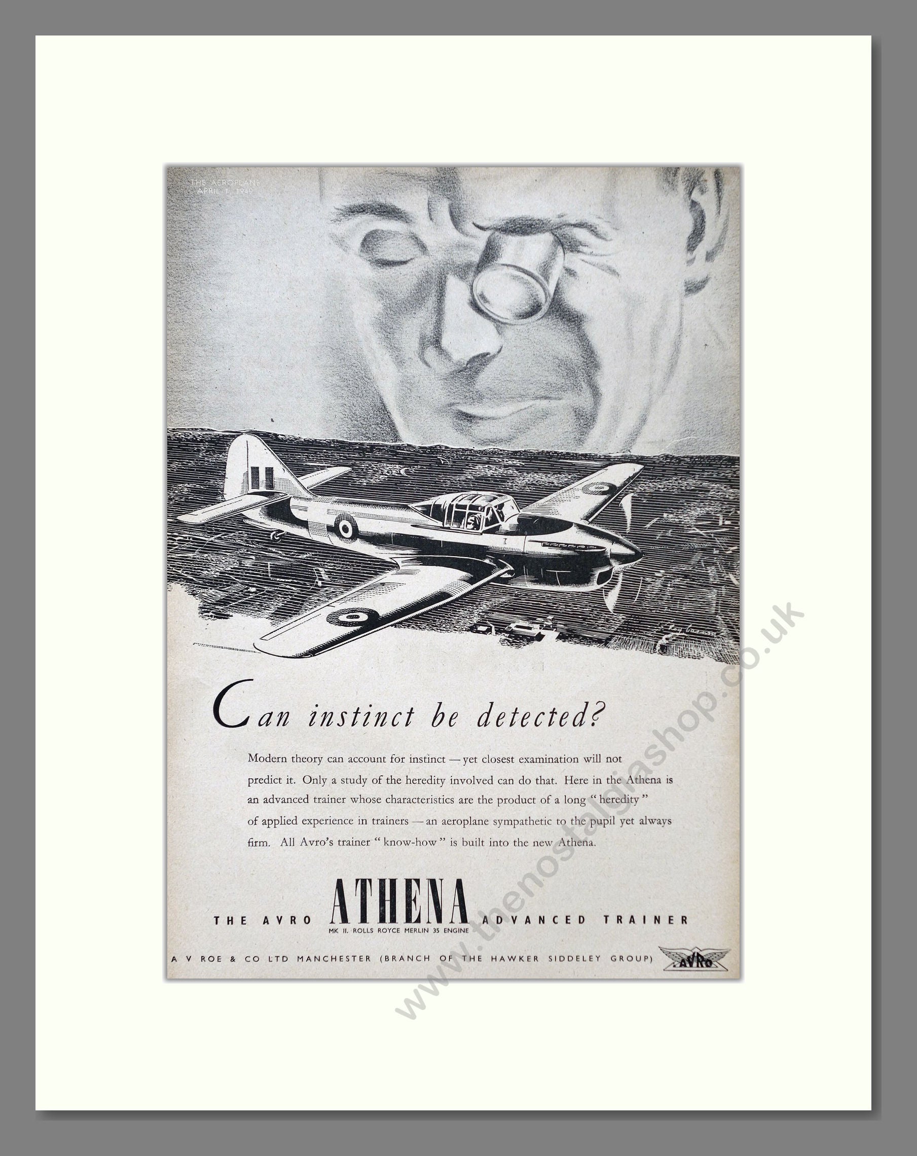 Avro - Athena. Vintage Advert 1949 (ref AD62947)