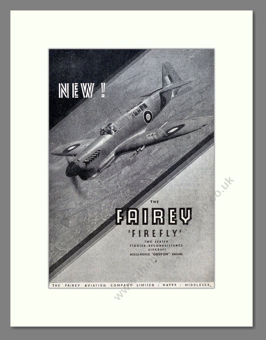 Fairey - Firefly. Vintage Advert 1945 (ref AD62959)