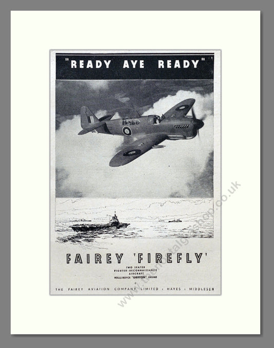 Fairey - Firefly. Vintage Advert 1945 (ref AD62962)
