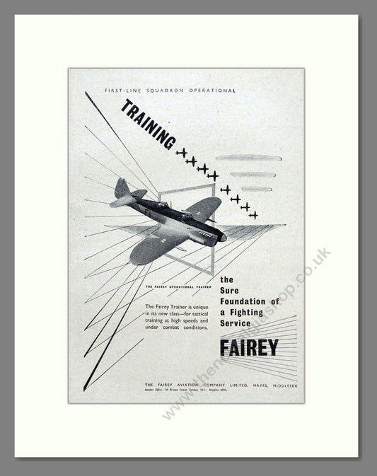 Fairey - Trainer. Vintage Advert 1947 (ref AD62965)