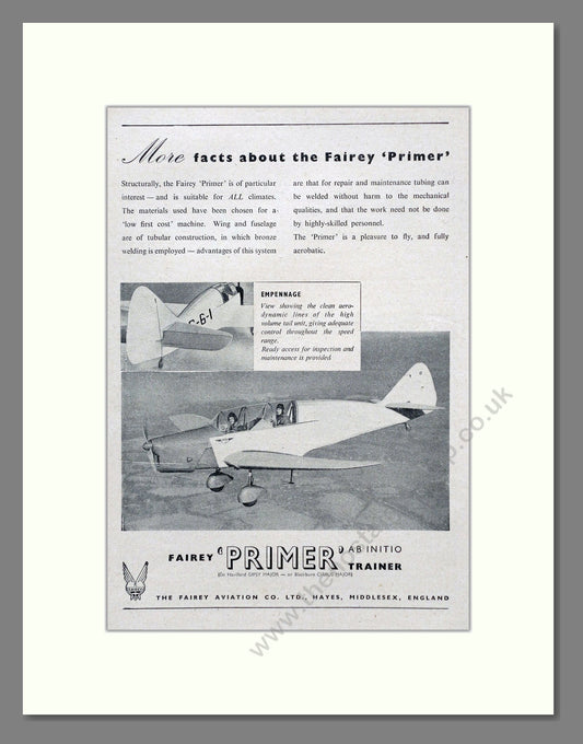 Fairey - Primer. Vintage Advert 1948 (ref AD62966)