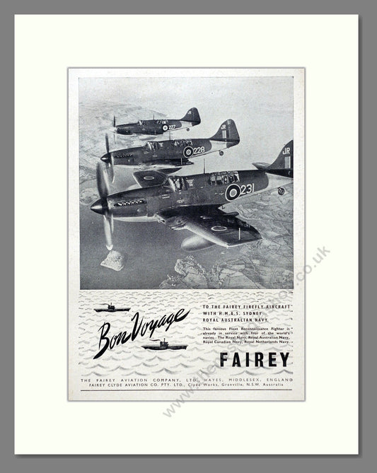 Fairey - Firefly. Vintage Advert 1949 (ref AD62972)