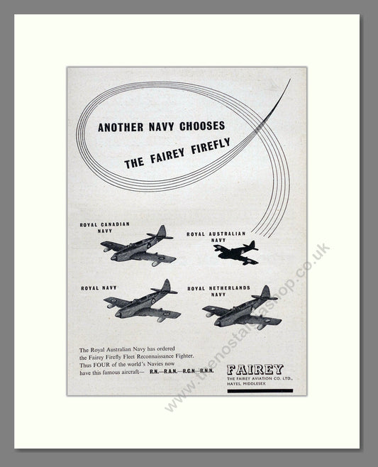Fairey - Firefly. Vintage Advert 1949 (ref AD62978)
