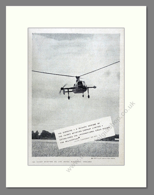 Fairey - Gyrodyne. Vintage Advert 1948 (ref AD62979)