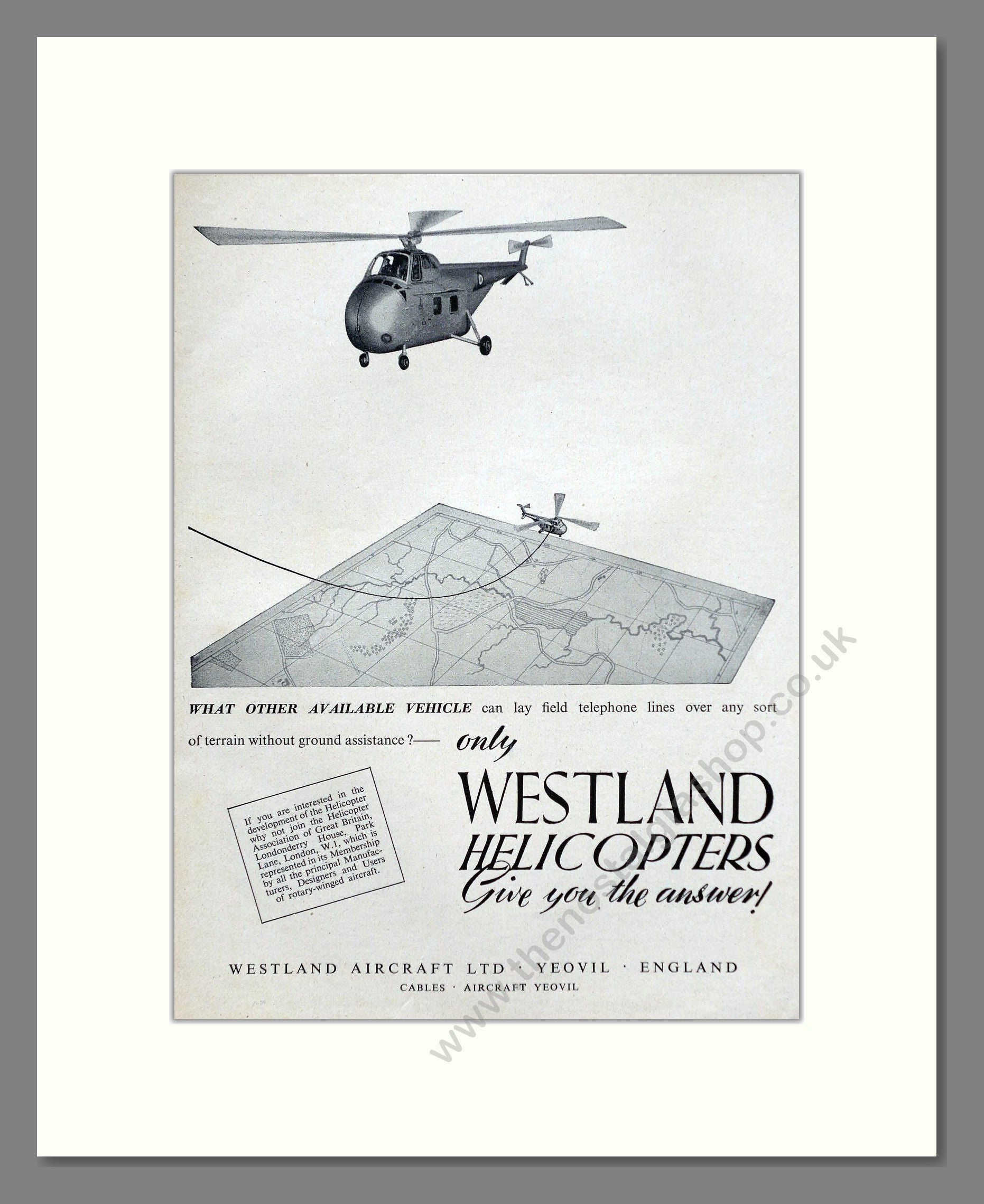 Westland Sikorsky - Give You The Answer. Vintage Advert 1952 (ref AD62983)