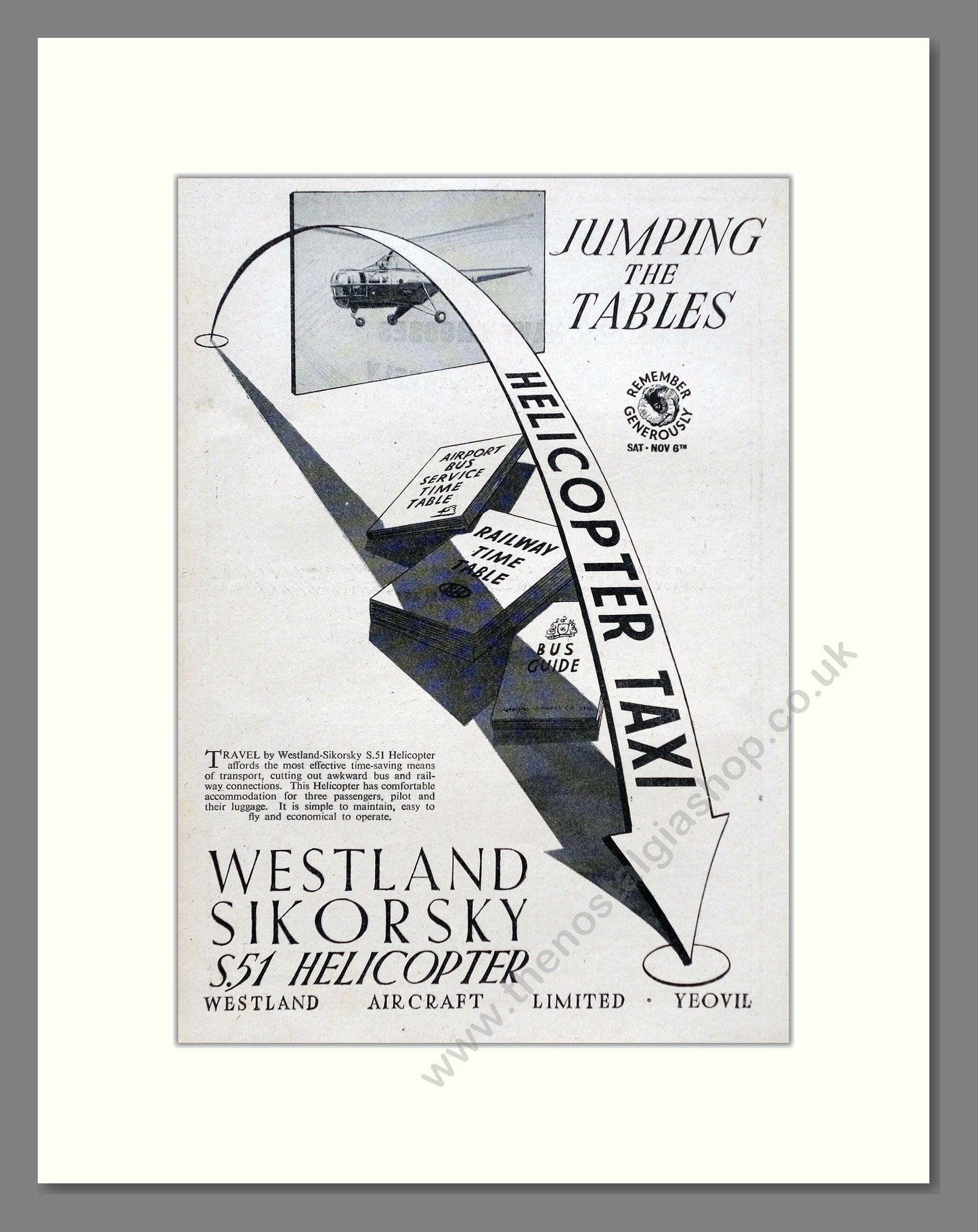 Westland Sikorsky - S51 Helicopter. Vintage Advert 1948 (ref AD62984)