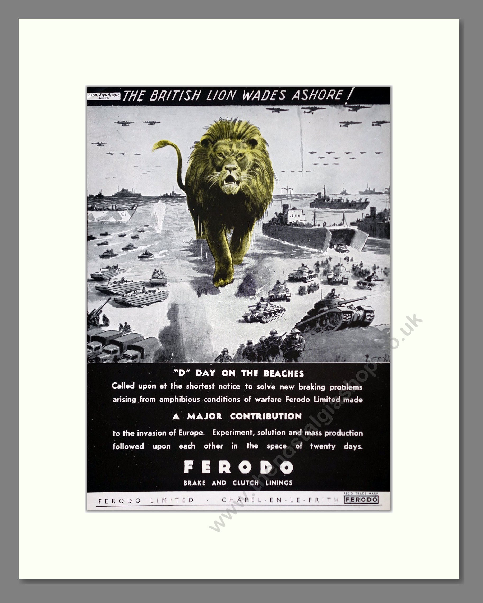Ferodo - Brake And Clutch Linings. Vintage Advert 1945 (ref AD63009)
