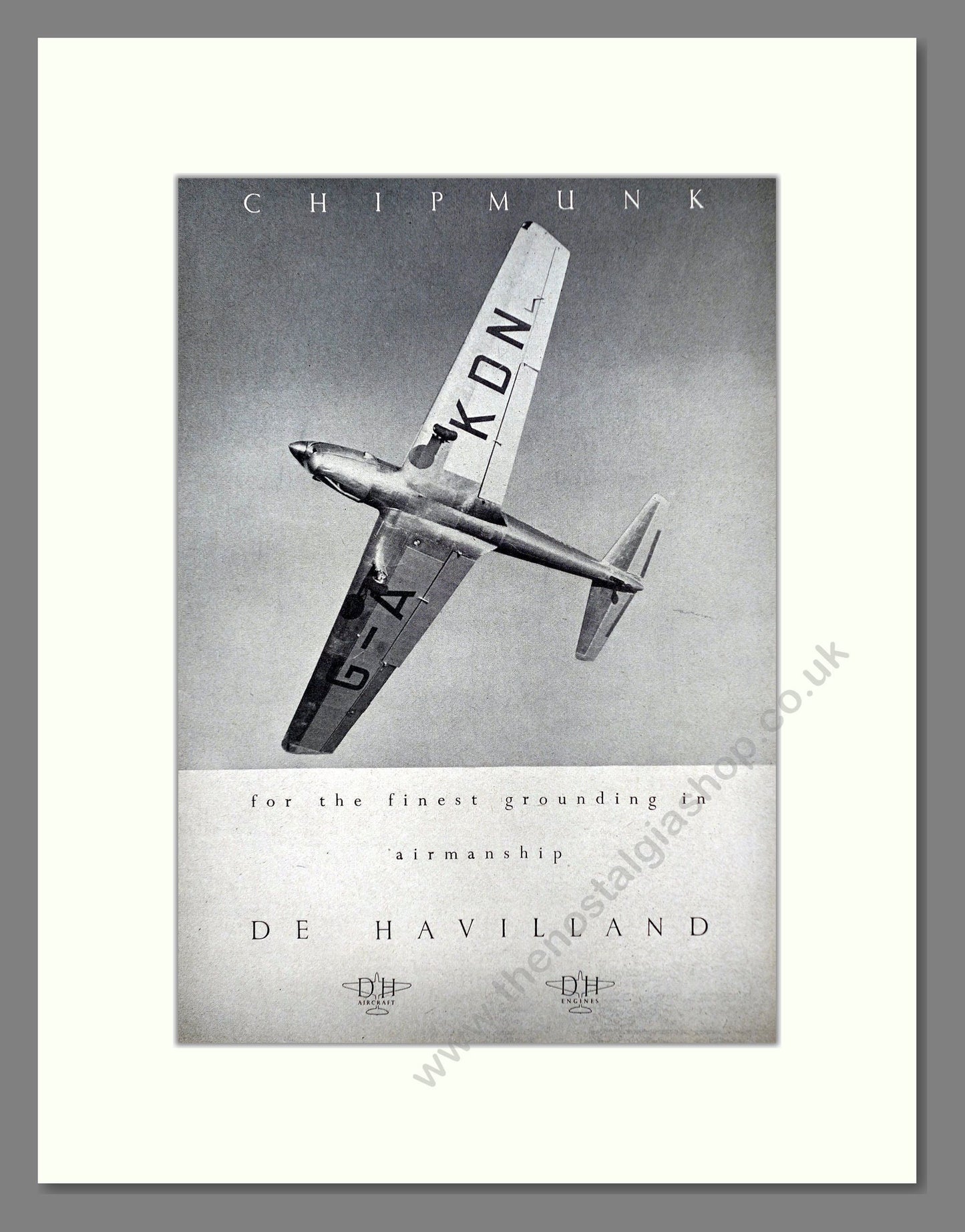 De Havilland - Chipmunk. Vintage Advert 1948 (ref AD63015)