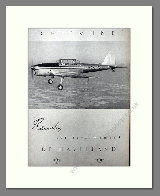 De Havilland - Chipmunk. Vintage Advert 1948 (ref AD63016)