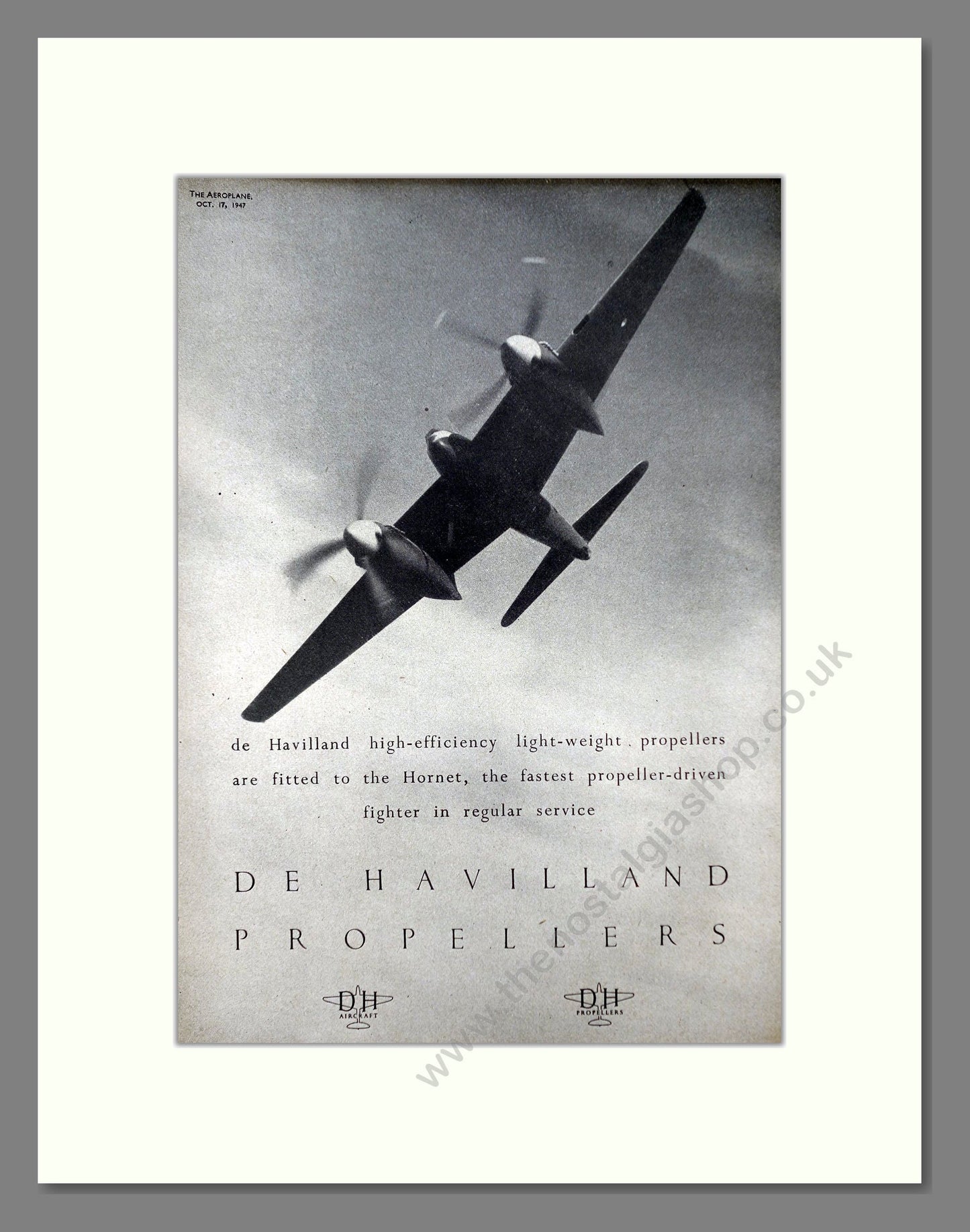 De Havilland - Propellers Hornet. Vintage Advert 1947 (ref AD63019)