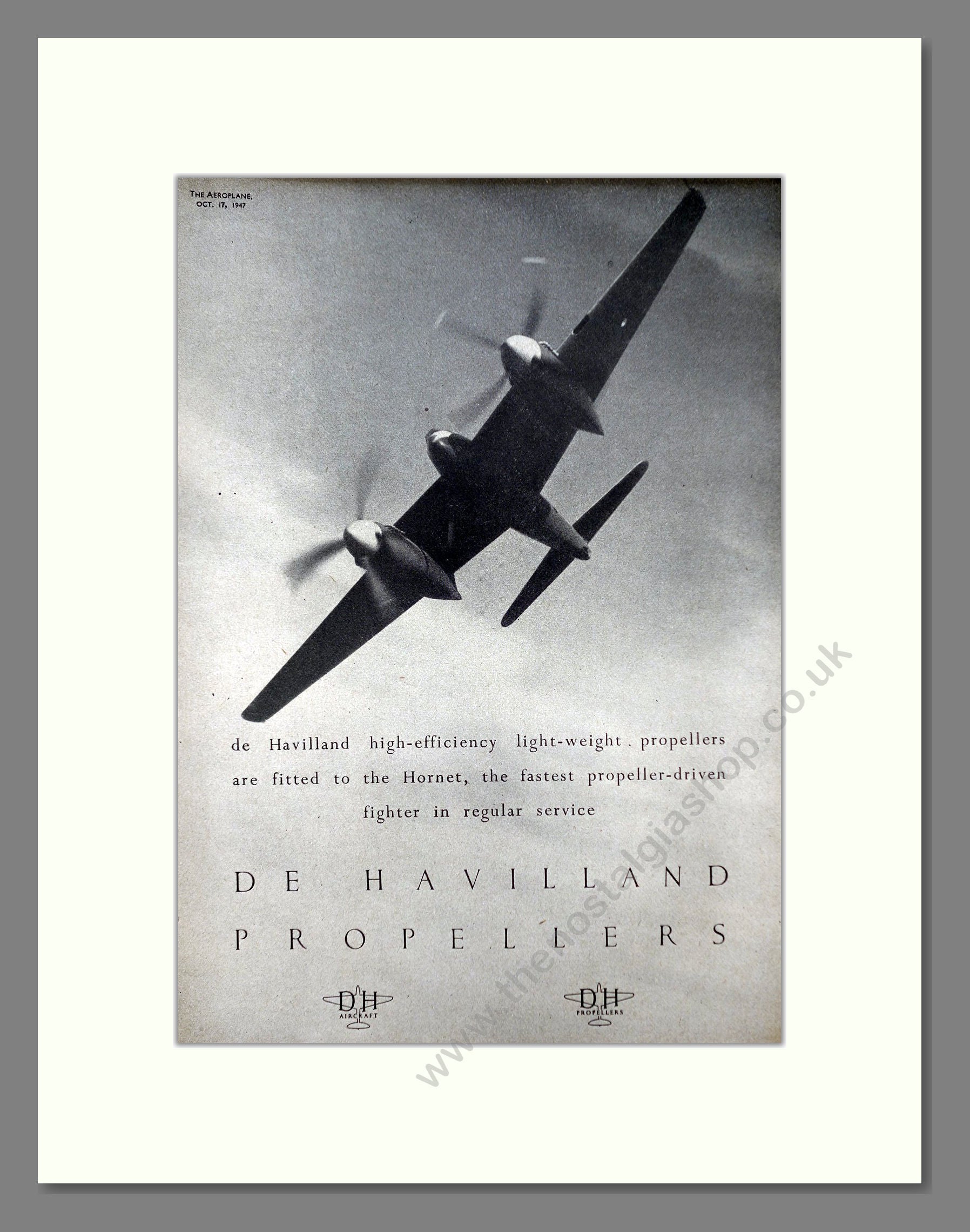 De Havilland - Propellers Hornet. Vintage Advert 1947 (ref AD63019)