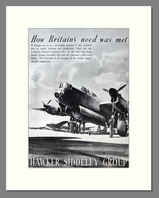 Hawker Siddeley - Lancaster. Vintage Advert 1945 (ref AD63029)