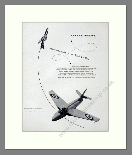 Hawker - Hunter. Vintage Advert 1952 (ref AD63033)