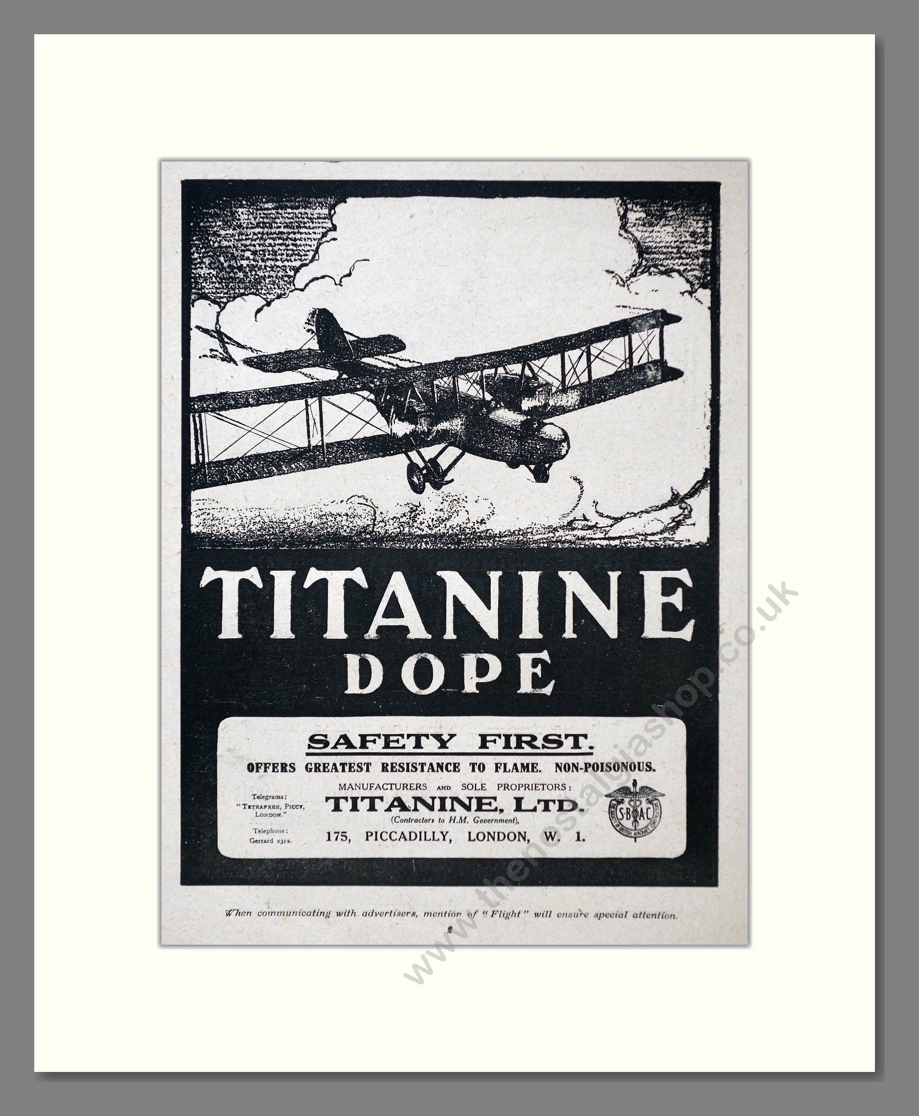 Titanine - Dope. Vintage Advert 1920 (ref AD63037)