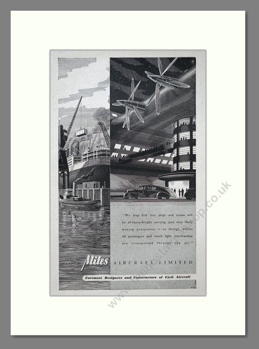 Miles Aircraft - Design and Construction. Vintage Advert 1945 (ref AD63041)