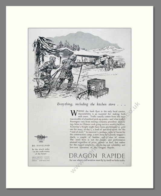 De Havilland - Dragon Rapide. Vintage Advert 1945 (ref AD63042)