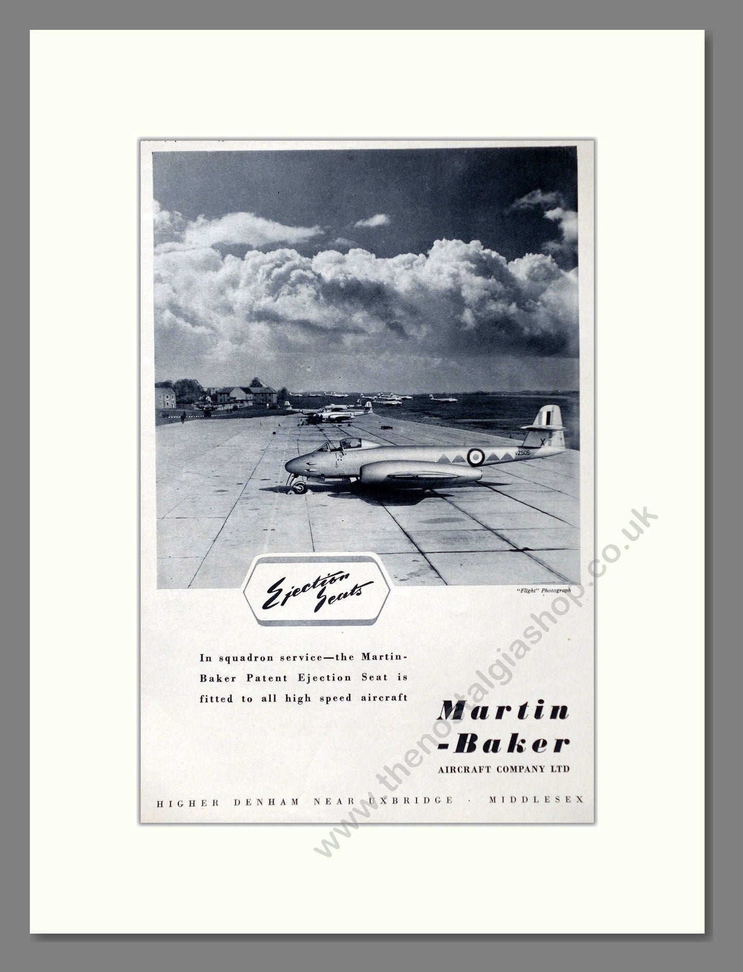 Martin-Baker - Ejector Seats. Vintage Advert 1952 (ref AD63052)