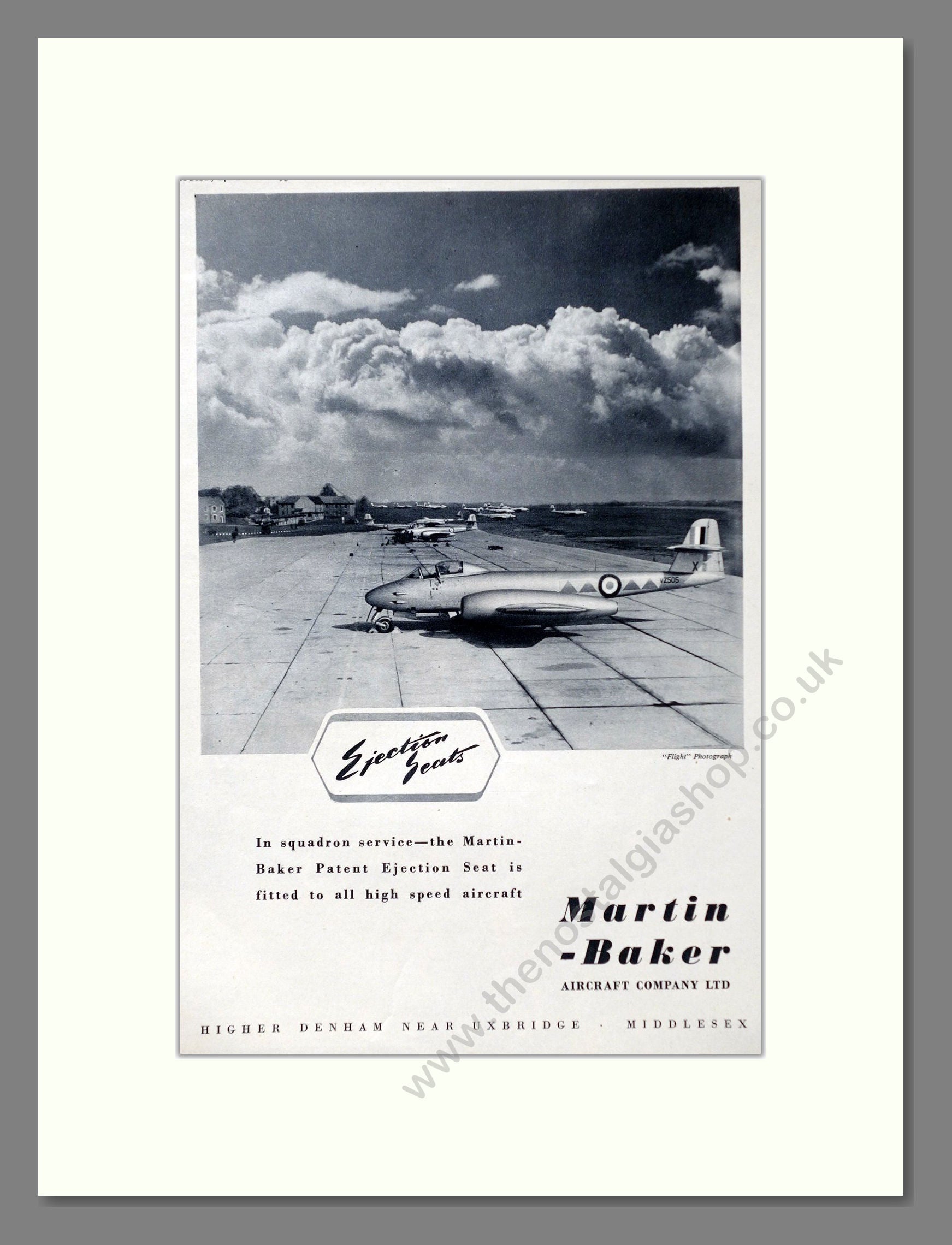 Martin-Baker - Ejector Seats. Vintage Advert 1952 (ref AD63052)