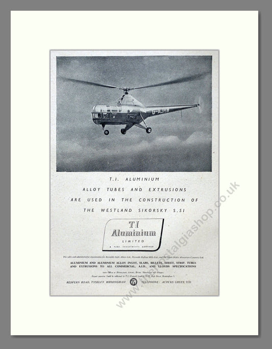 TI Aluminium - Alloy Tubes. Vintage Advert 1949 (ref AD63056)