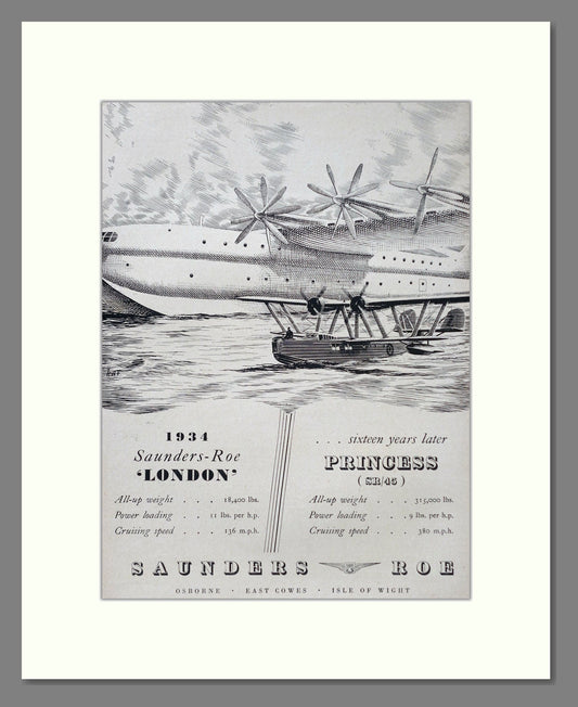 Saunders Roe - London / Princess. Vintage Advert 1949 (ref AD63057)