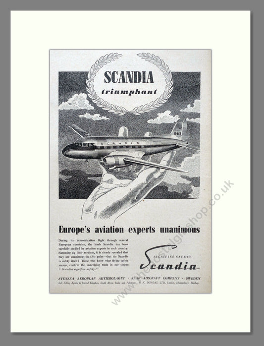 Scandia - Triumphant. Vintage Advert 1948 (ref AD63063)