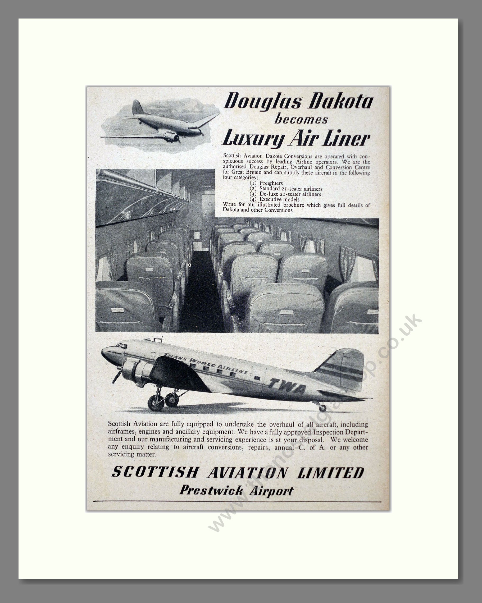 Douglas - Dakota. Vintage Advert 1947 (ref AD63069)