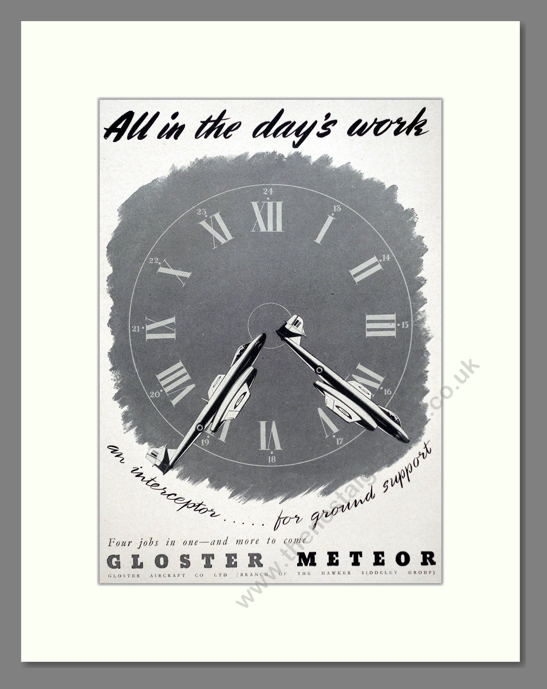 Gloster - Meteor. Vintage Advert 1950 (ref AD63072)