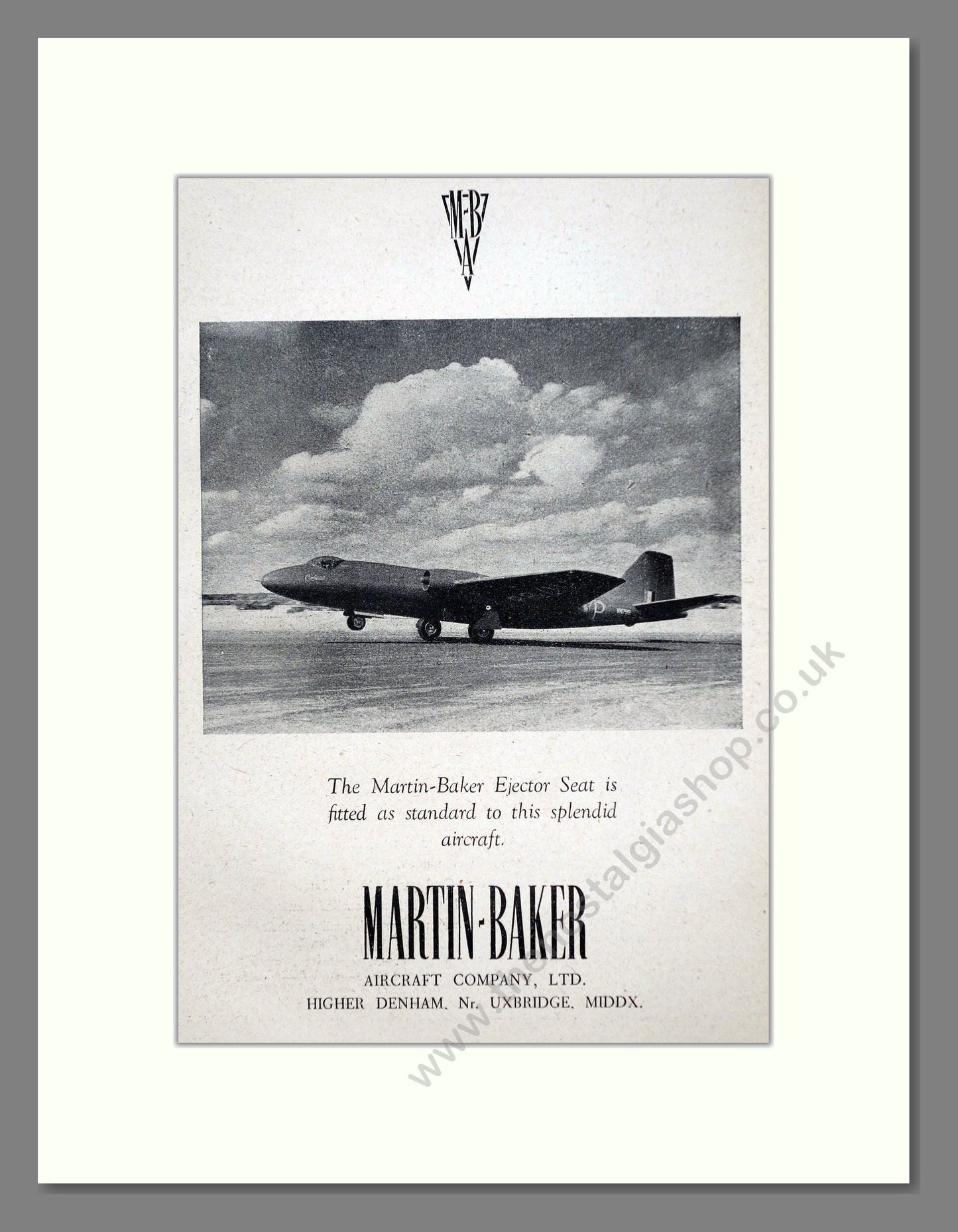 Martin-Baker - Ejector Seats. Vintage Advert 1950 (ref AD63076)