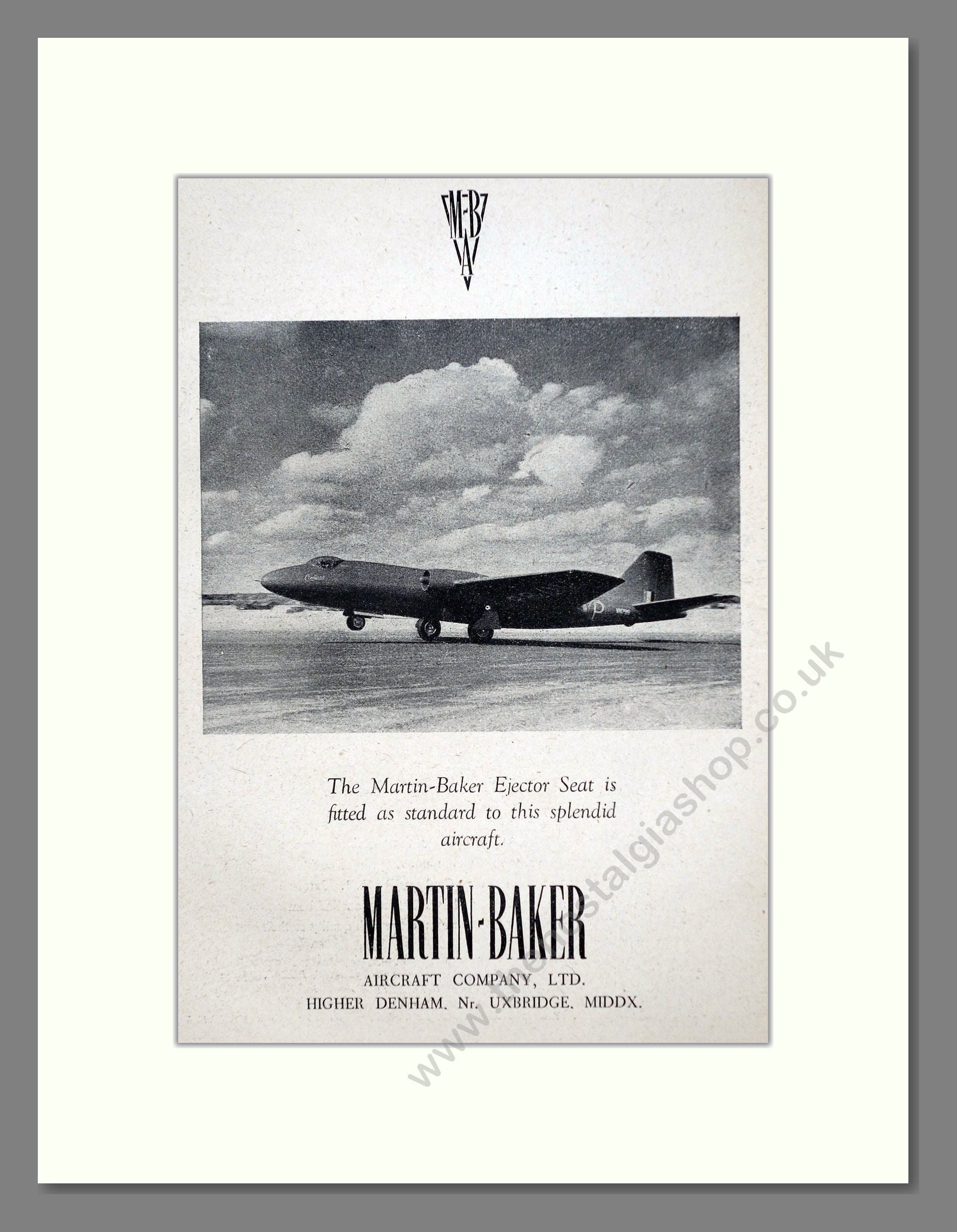 Martin-Baker - Ejector Seats. Vintage Advert 1950 (ref AD63076)