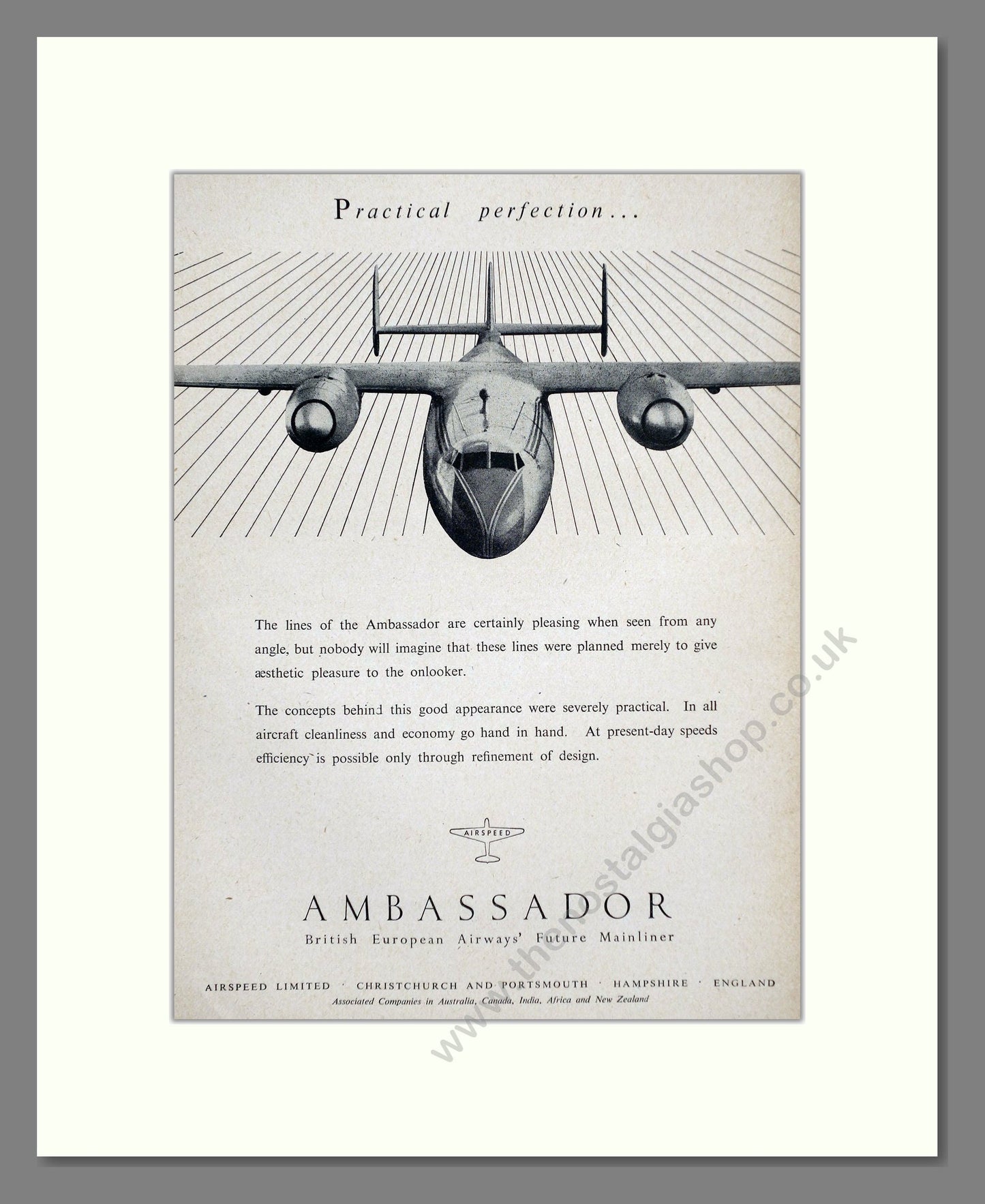 Airspeed Limited - Ambassador. Vintage Advert 1948 (ref AD63077)