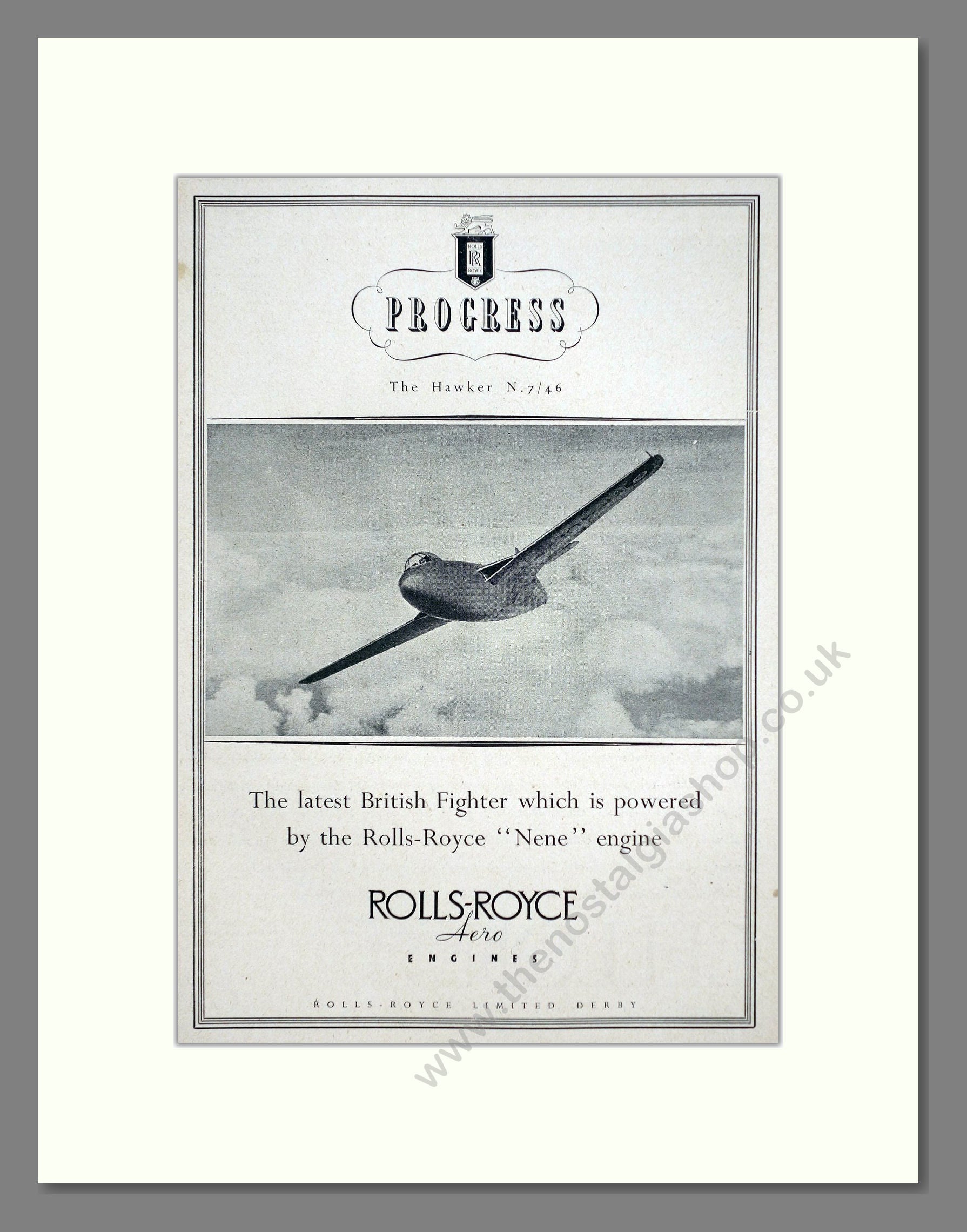Rolls-Royce - Hawker N.7/46. Vintage Advert 1949 (ref AD63086)