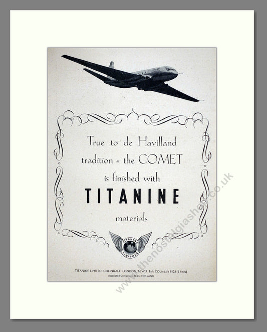 Titanine - De Havilland Comet. Vintage Advert 1949 (ref AD63091)