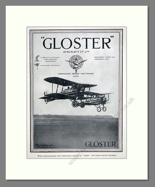 Gloster - Aircraft. Vintage Advert 1927 (ref AD63096)