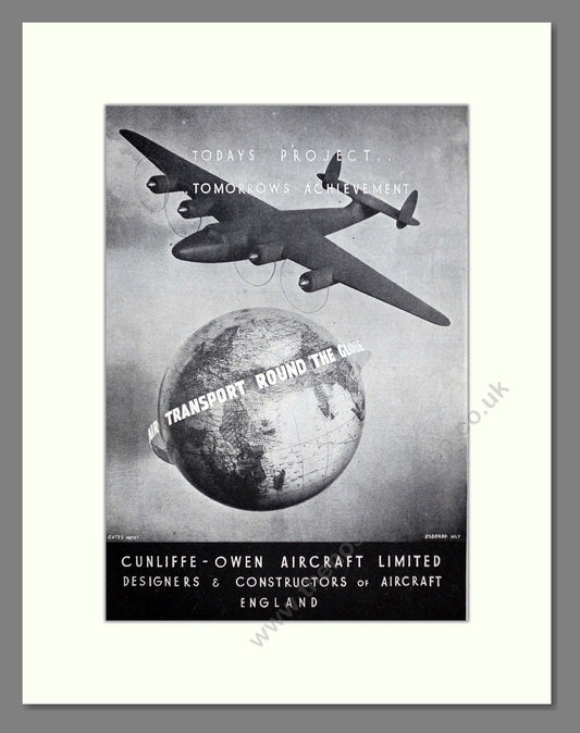 Cunliffe-Owen - Transport Round The Globe. Vintage Advert 1944 (ref AD63100)