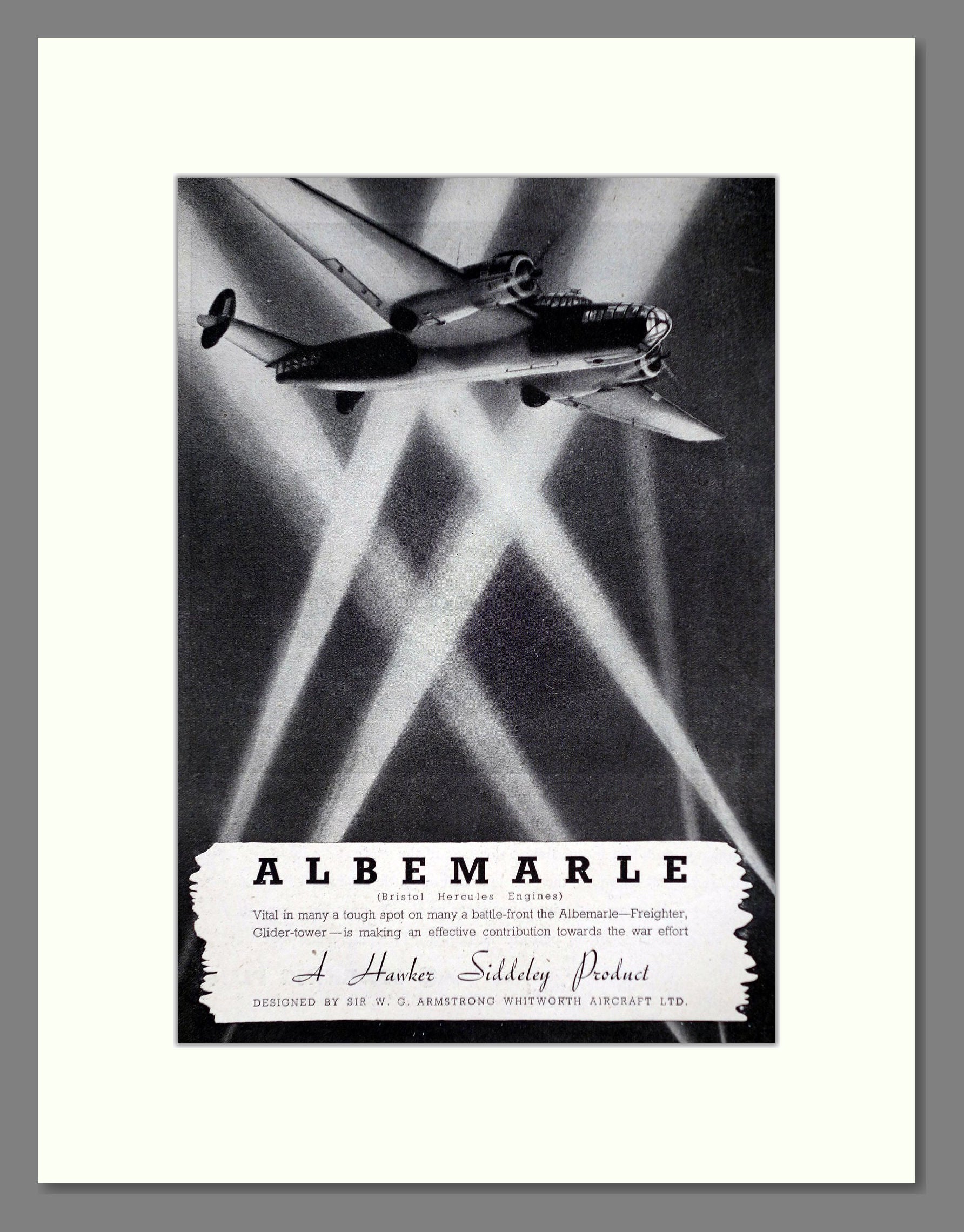 Hawker Siddeley - Ablemarle. Vintage Advert 1944 (ref AD63102)