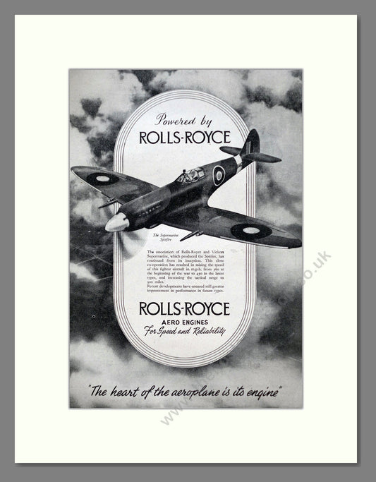 Rolls-Royce - Supermarine Spitfire. Vintage Advert 1945 (ref AD63111)