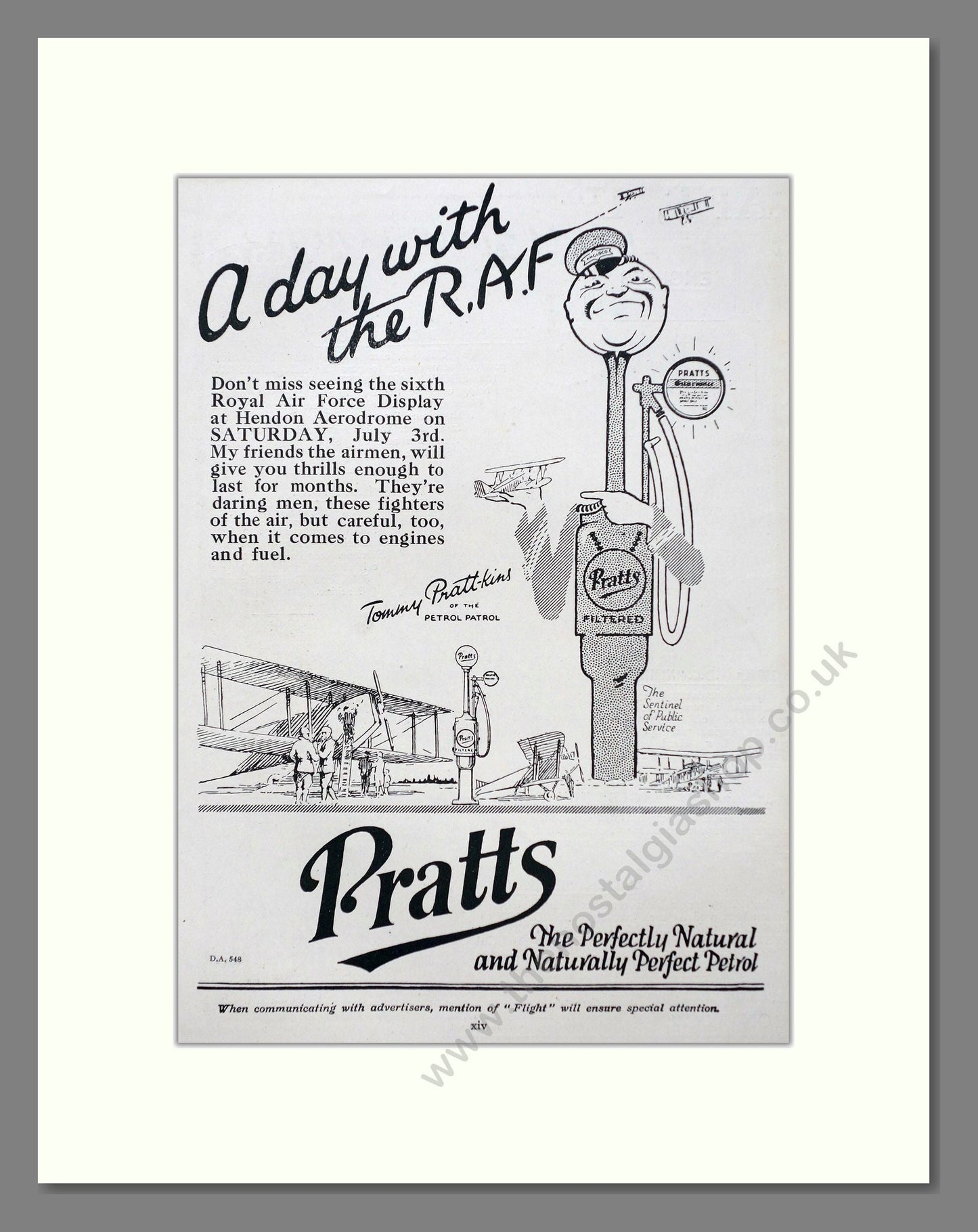 Pratts - A Day With The RAF. Vintage Advert 1926 (ref AD63115)