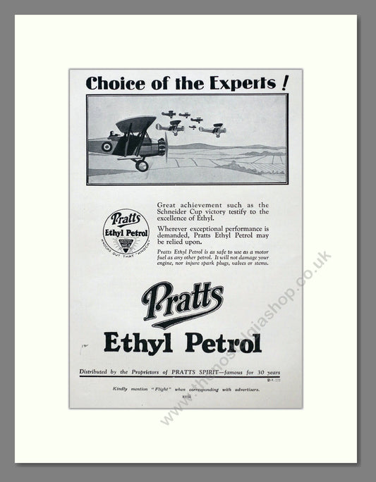 Pratts - Ethyl Petrol. Vintage Advert 1928 (ref AD63116)