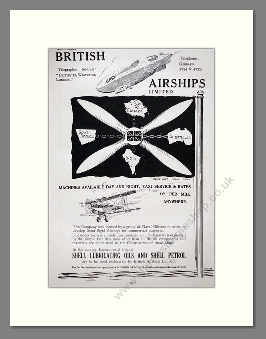British Airships - Shell Oils. Vintage Advert 1928 (ref AD63117)