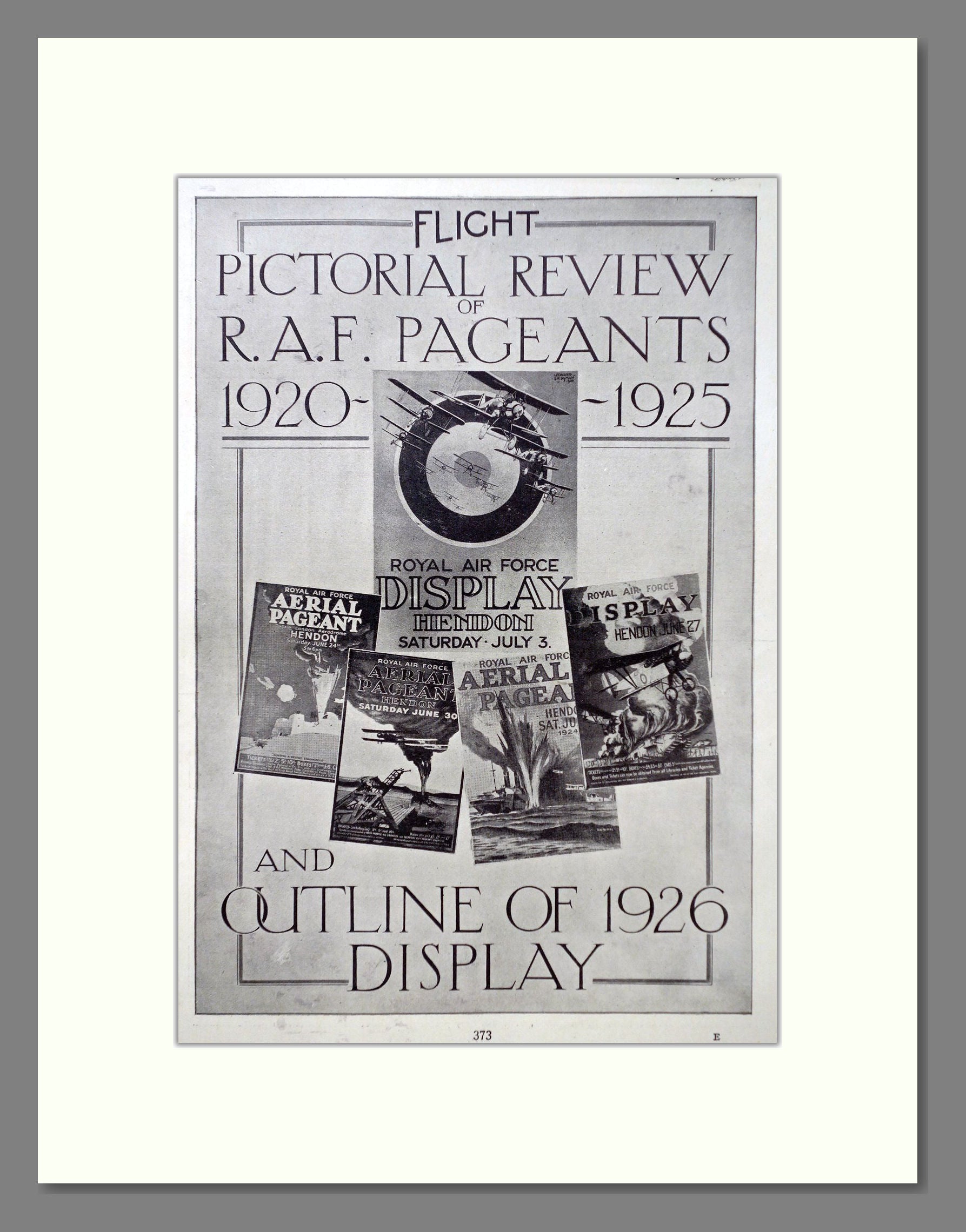 Flight Magazine - Pictoral Review. Vintage Advert 1923 (ref AD63122)