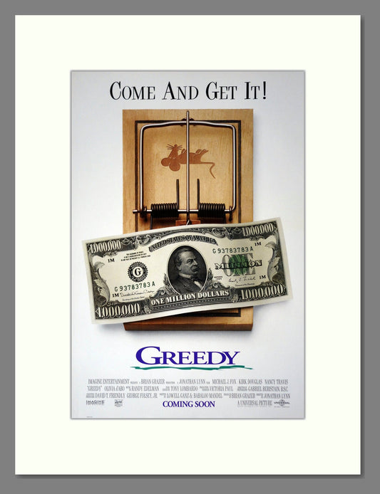 Greedy - Michael J Fox. Vintage Poster 1994 (ref AD18971)