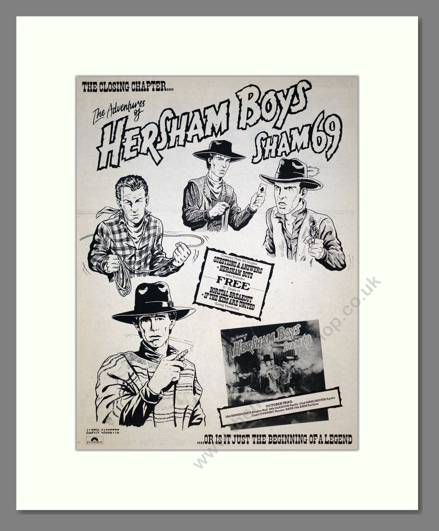Sham 69 - The Adventures Of Hersham Boys. Vintage Advert 1979 (ref AD18992)